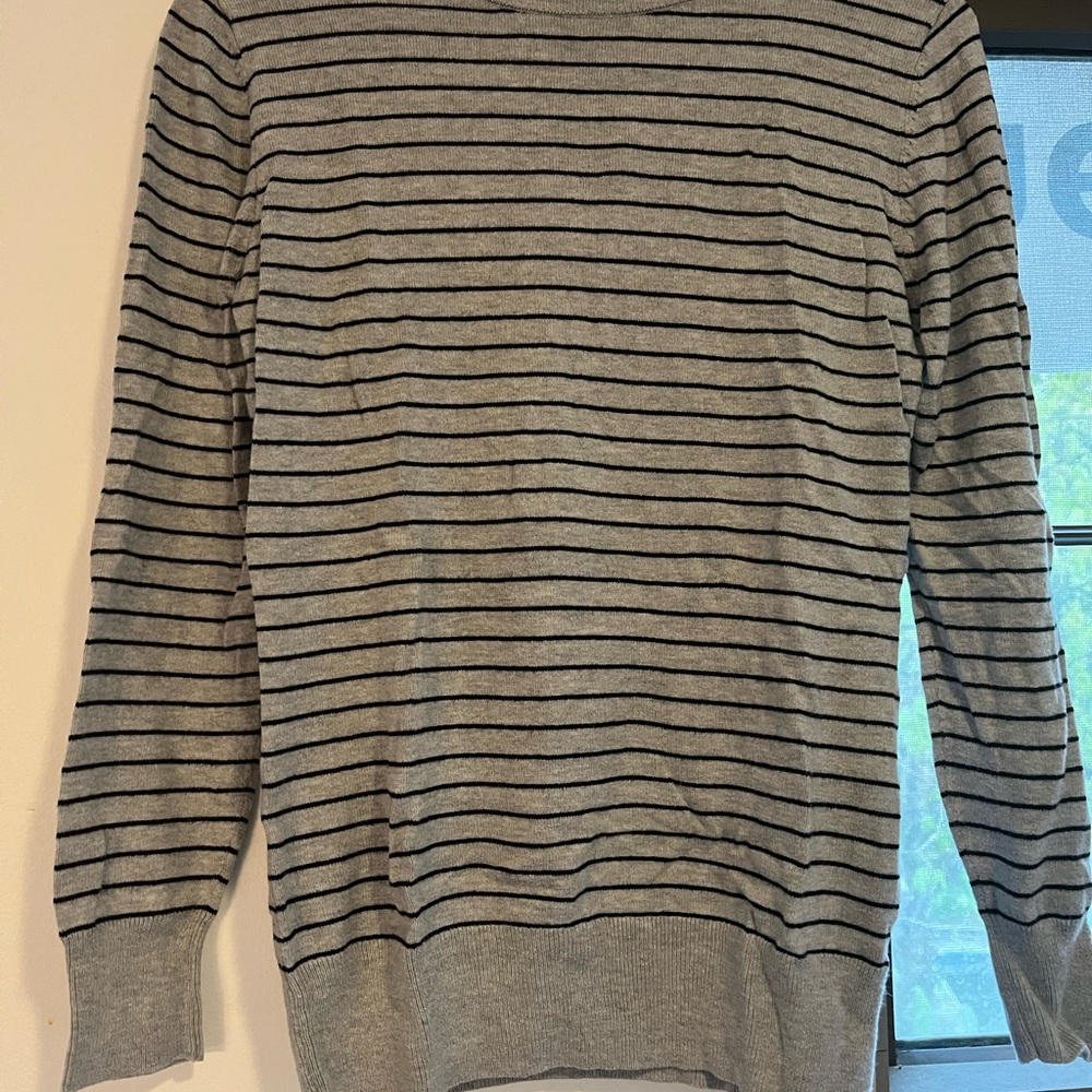 Gray Striped women's Sweater
